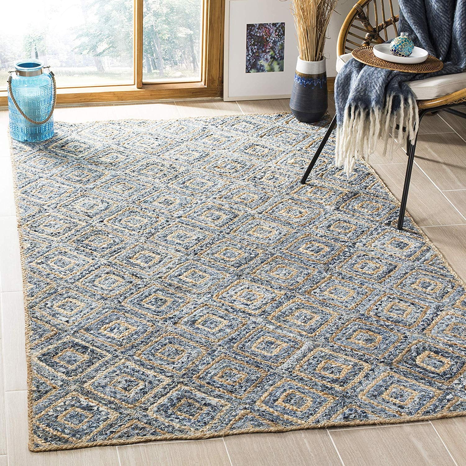 Safavieh Cape Cod Collection CAP354A Hand Woven Flatweave Diamond