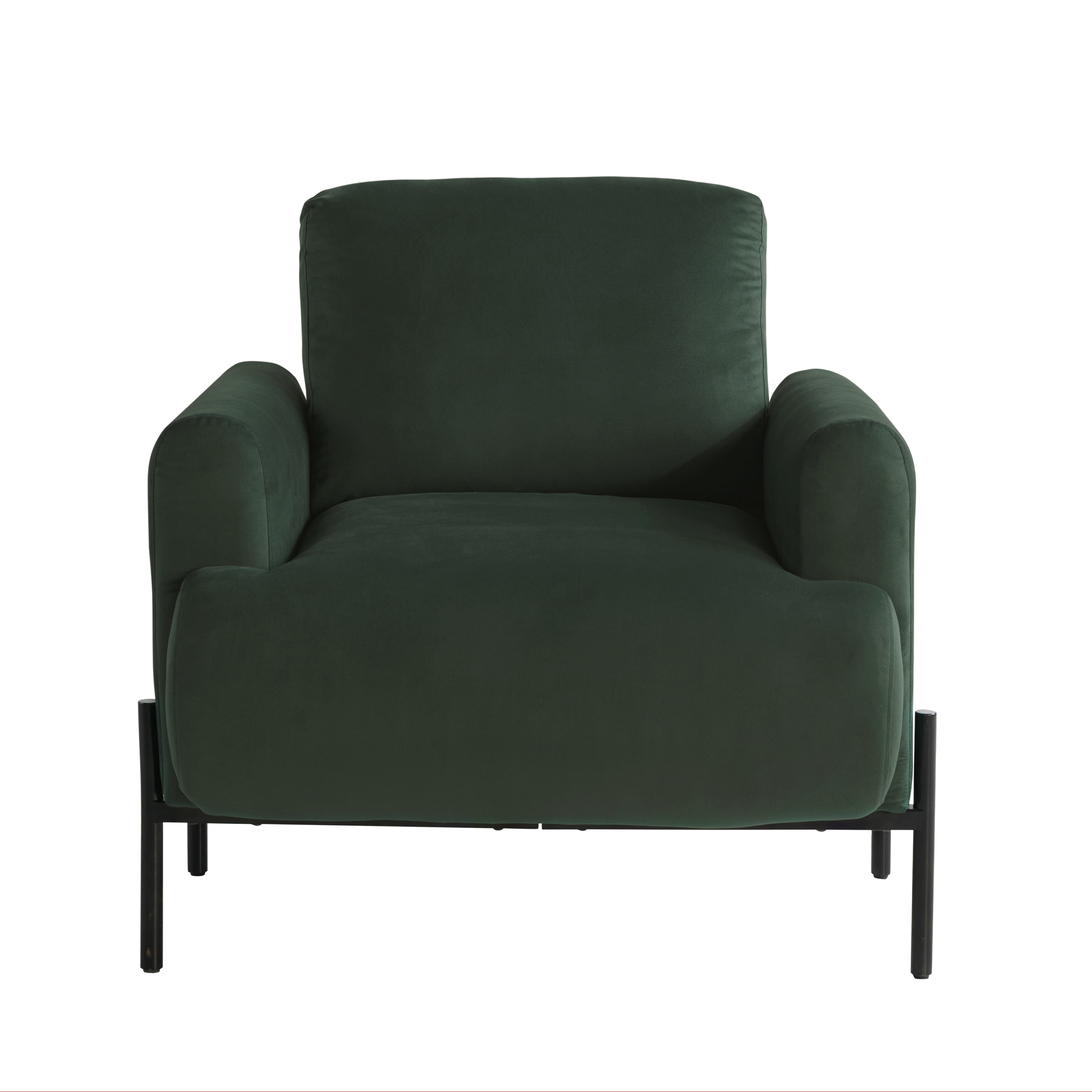 Studio Living Kingston Bohemian Accent Chair, Green Velvet Fabric