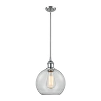516-1S-PC-G122-8-Innovations Lighting-Athens - 1 Light Stem Hung Mini Pendant In Industrial Style-10 Inches Tall and 8 Inches Wide-Polished Chrome