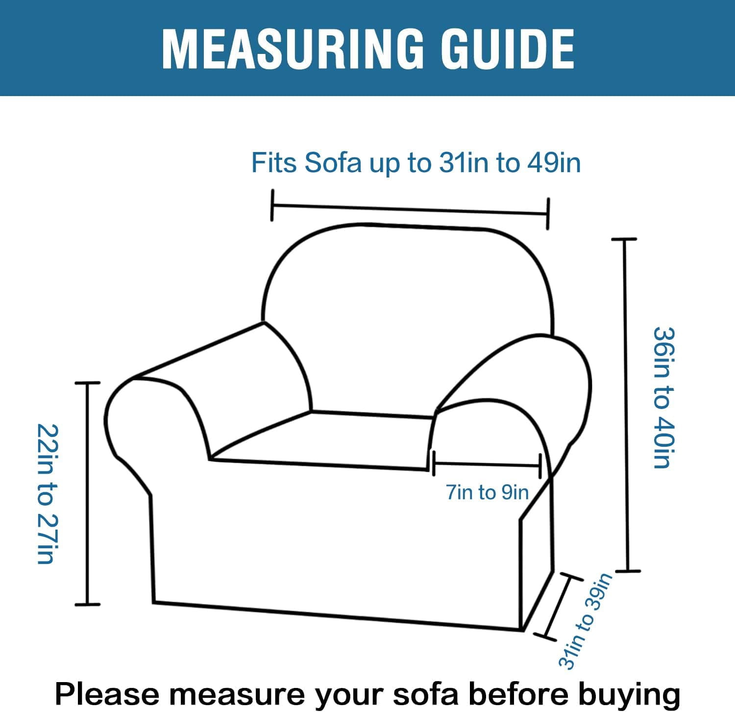 CHUNTIAN Stretch Velvet Sofa Covers for 3 Cushion Couch Covers Sofa Slipcovers Furniture Protector Soft with Non Slip Elastic Bottom, Crafted from Thick Comfy Rich Velour (Sofa 72"-90", Gray)