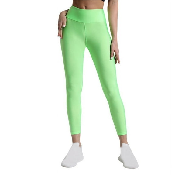 Fewfanhot Women's High-Waisted Neon Skinny Yoga Leggings, Stretchy Full Length Workout Pants Bright Athletic Bottoms for Gym & Fitness