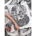 thumbnail image 3 of Gothic Reversible Bedspread Set, Art Skull Hat All Saints Day Mexico Culture Festival Floral Illustration, Pillow Shams & Comforter Microfiber Bedding Set, 3 Sizes, Charcoal Grey, by Ambesonne, 3 of 4