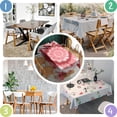 thumbnail image 4 of Red White Tie Dye Mandala Pattern Rectangle Tablecloth 60"x84",Waterproof Polyester Rectangle Table Cloth, Wipeable Spillproof Polyester Tablecloth for Dining, Camping, Indoor and Outdoor, 4 of 5