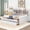 White, variant on Noble House Full Size Wooden Captain Bed with Bookcase Headboard and Extra Trundle, Storage Drawers, Antique Brown