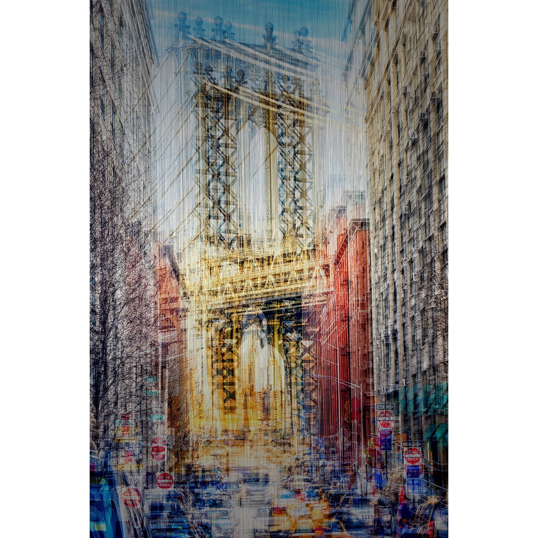 "Chromatic City" Painting Print on Brushed Aluminum