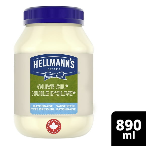 Hellmann's Light With Olive Oil Mayonnaise Type Dressing, 890 mL, Extra Virgin Olive Oil Light Mayonnaise, ½ the fat