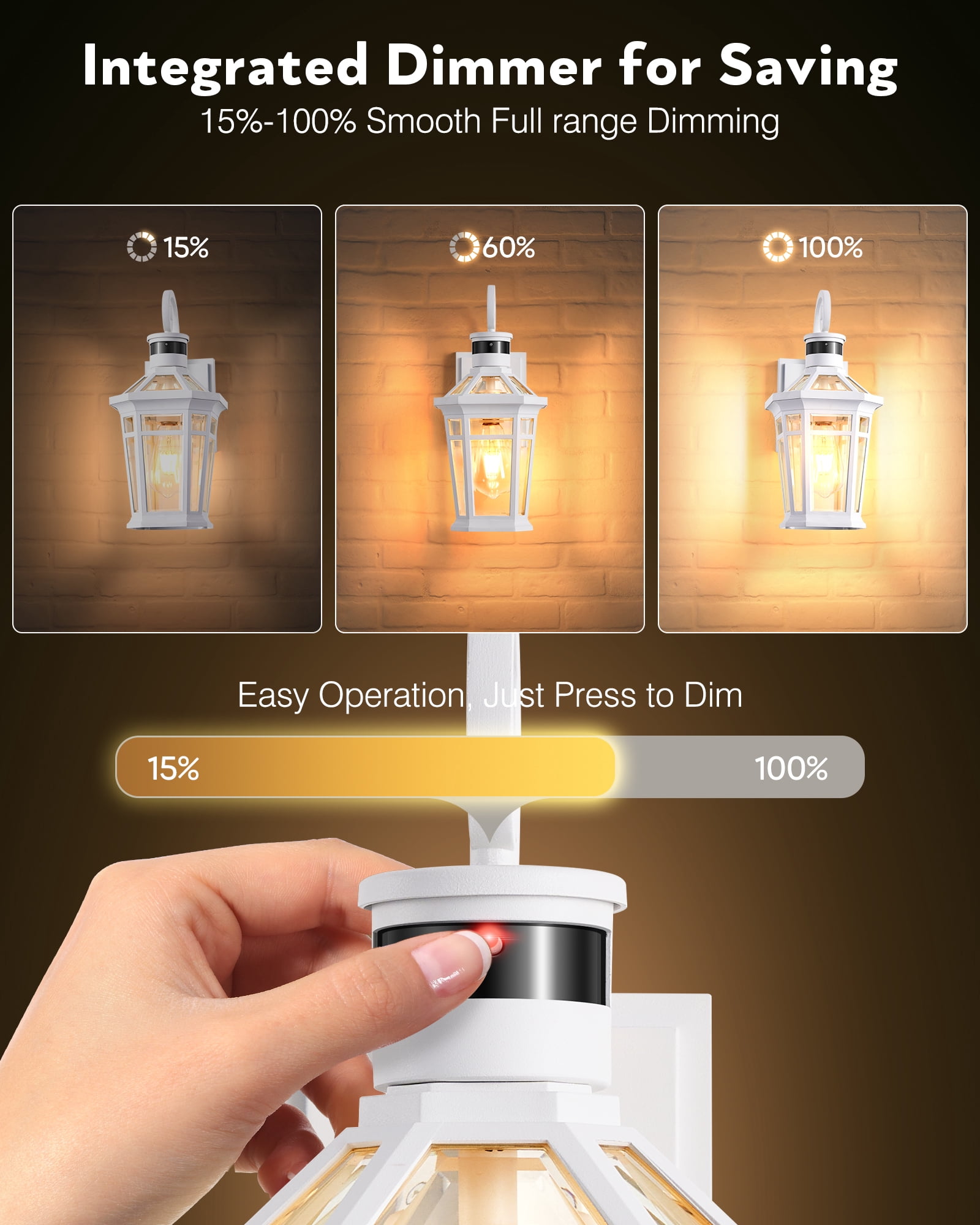 OPAXIS Motion Sensor Outdoor Wall Sconce, White Outdoor Garage Lighting Fixtures, 2-Pack Front Porch Lights Wall Mount with E26 Base, Waterproof Exterior Lantern for House with Adjustable Sensitivity