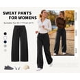 thumbnail image 3 of TEMOFON Womens Barrel Sweatpants Wide Leg Sweat Pants Elastic Waisted Trousers with Pockets Drawstring Workout Pants, 3 of 10