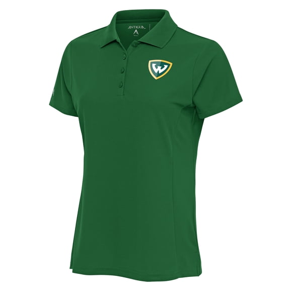 Women's Antigua Green Wayne State Warriors Legacy Pique Desert Dry Polo