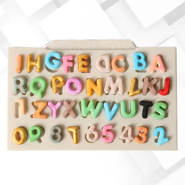 Molde de silicona para pasteles, letras mayúsculas en inglés, patrón de números, herramienta para hacer moldes DIY para hornear Unbranded JY13625