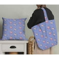 thumbnail image 5 of Soimoi Blue Velvet Fabric Pink Flower & Check Print Fabric by Yard 58 Inch Wide, 5 of 5