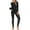 Black, variant on Giftesty Women's Winter Warm Thermal Underwear Two Piece Set Solid Color Crew Neck Long Sleeve Slim Fit Base Layer Loungewear for Daily Home Wear
