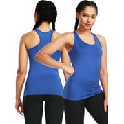NELEUS Womens Tight Fitting Base Layer Dry Fit Tank Top 3 Pack,Black+Blue+White,US Size XL
