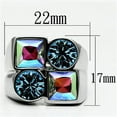 thumbnail image 2 of Luxe Jewelry Designs Women's Stainless Steel Ring with Square Multi Color Top Grade Crystals - Size, 2 of 4