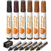 Katzco Furniture Repair Kit Wood Markers - Set of 13 - Markers and Wax Sticks with Sharpener - for Stains, Scratches, Floors, Tables, Desks, Carpenters, Bedposts, Touch-Ups, Cover-Ups