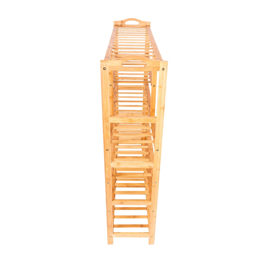 Kepooman 6-layer Portable Bamboo Splint Multi-function Shoe Rack, Wood Color Kepooman 6-layer Portable Bamboo Splint Multi-function Shoe Rack, Wood Color