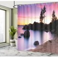 thumbnail image 5 of Ambesonne Nature Shower Curtain, Landscape Lake Tahoe, 69"Wx84"L, Dark Brown Peach, 5 of 5