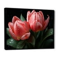 thumbnail image 2 of Designart "Tender Pink and Green Tulips" Floral Floater Framed Canvas Print, 2 of 7