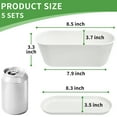 thumbnail image 7 of 5 Set Window Herb Planter Box Rectangular,8.5x3.5 Inch White Plastic Planters with Multiple Drainage Holes and Trays,Indoor Succulent Cactus Mint Flower Pot for Windowsill,Garden Balcony, 7 of 7