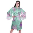 thumbnail image 1 of Moomaya Printed Womens Kimono Sleeve Robes Satin Silk Getting Ready Bridal Robe Coverup, 1 of 7