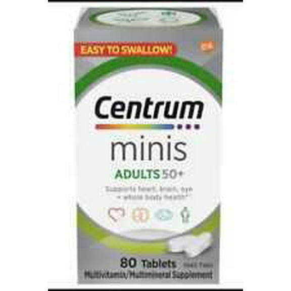 Centrum Minis Silver Mens 50 Plus Vitamins, Multivitamin Supplement, Supports Memory and Cognition, 80 Ct