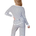 thumbnail image 4 of Doublju Women's Long Sleeve Henley Pajama Sleepwear 2 Pcs Set, 4 of 4