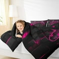 thumbnail image 4 of Manfei Video Game Full Size Comforter Sets,Game Gaming Bedding Comforter Set,Pink Geometric Geometry Bedding Sets For Boys Girls,Super Cozy Bedroom Decoration Reversible,3pcs, 4 of 8