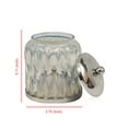 thumbnail image 6 of nu steel GLA330-1 Glacier Q tip Holder, Bathroom Vanity Glass Storage Organiser Canister, Apothecary Jar Swabs, Round Cotton Balls, Rainbow Lustre Finish, 6 of 9