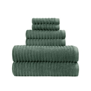 Better Homes & Gardens 6-Piece Bath Towel Set, Green Ash
