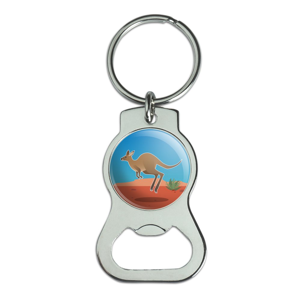 Graphics And More Kangaroo Hopping In The Australian Outback Bottle Cap Opener Keychain Key Ring Walmart Com Walmart Com