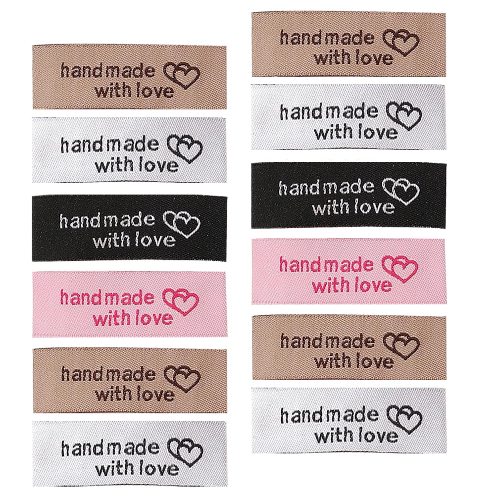 Handmade with love labels, stickers, tags green