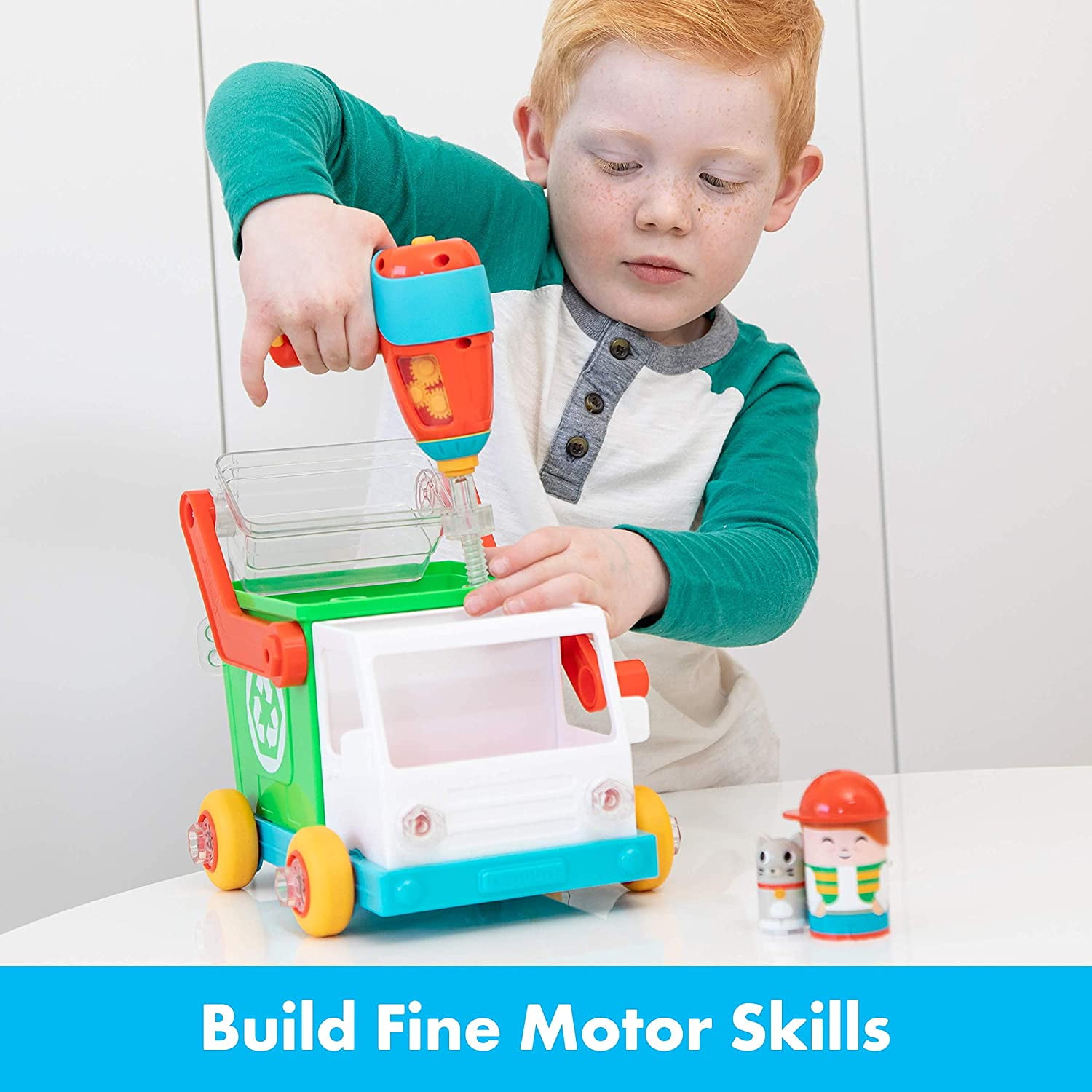 Educational Insights Design and Drill Bolt Buddies Pick-it-Up Truck, STEM Construction Toy, Ages 3+
