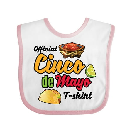 

Inktastic Cinco De Mayo Official Tshirt Funny Pun with Taco Salso and Lime Gift Baby Boy or Baby Girl Bib