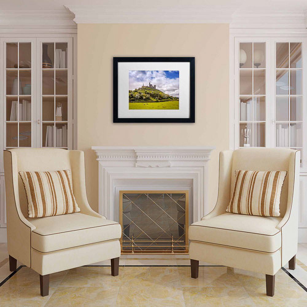 Trademark Fine Art "Rock Of Cashel Ireland" Canvas Art by Pierre Leclerc, White Matte/Black Frame