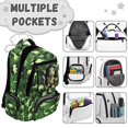 thumbnail image 5 of KUIFORTI Green Dinosaur Boys Backpack Kids School Bag 17 Inch Polyester with Side Pockets Comfortable Adjustable Straps for Students for Elementary, 5 of 7