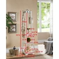 thumbnail image 3 of Kings Brand Furniture Entryway Coat Rack with 3 Shelves, 8 Hooks, 1 Drawer, White, 3 of 3