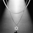 thumbnail image 5 of RSAMD Star of David Hexagram Necklace Stainless Steel Double Layer Snake Chain Jewelry-40-45cm-Steel Color, 5 of 9
