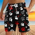 thumbnail image 2 of lcziwo Mens Summer Casual Drawstring Beach Shorts Big and Tall Straight Leg Board Shorts Fashion Dog Paw Print Swim Trunks with Pockets Hawaiian Outfits Fall Savings Multicolor L, 2 of 5