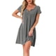 thumbnail image 1 of INSPIRAR CHIC Pijamas de Mujer Primavera Verano con Mangas Cortas y Bolsillos S Gris, 1 of 6