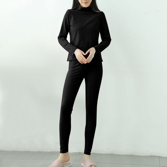Women Pajamas Women Pajama Set Sleepwear for Women Women's Solid Color Thick Warm Long Sleeves Top Pants Pajama Sets