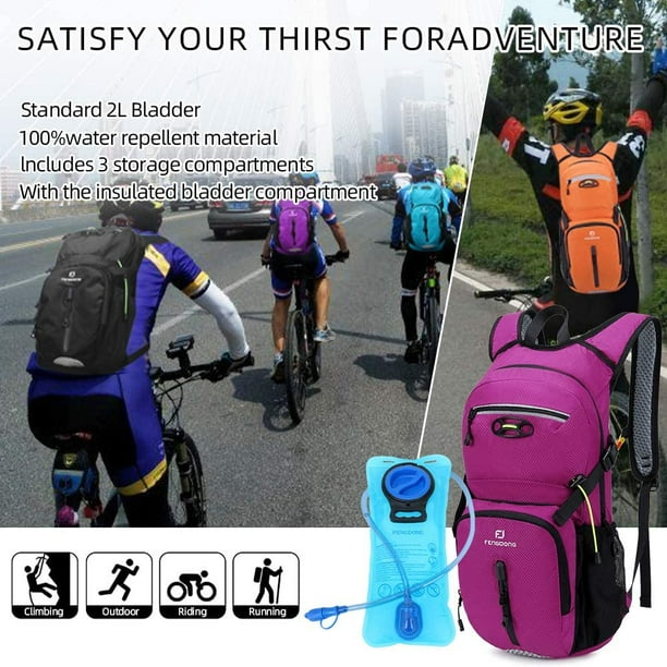 AIMTYD Sac à dos de randonnée Sports Sacs d'hydratation légers avec poche à  eau en TPU 2L pour le vélo, la course, le cyclisme, l'escalade