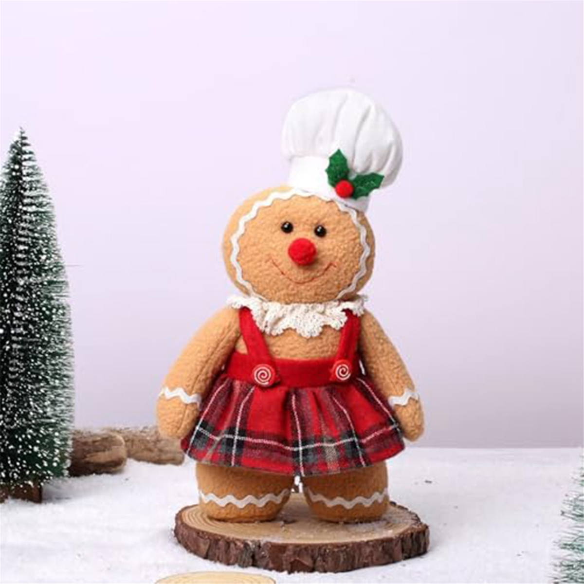 Peluche Bonhomme De Pain D'épice - Coussin Décoratif De Noël - 20x28 Cm - Cadeau Mignon Pour Enfants - 2