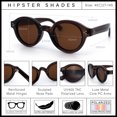 thumbnail image 5 of SA106 Round Thick Horn Rim Polarized Sunglasses Retro Hipster UV400 TAC Lens / All Brown, 5 of 7