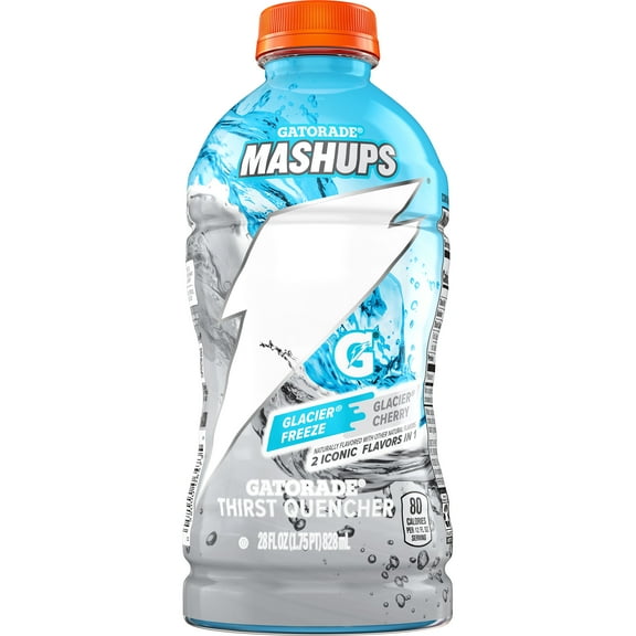 Gatorade Thirst Quencher Mashup Glacier Freeze and Glacier Cherry, 28 fl oz, 1 Count Bottle