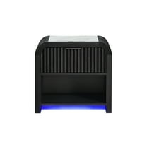 Beckett Black and White Nightstand with LED and Speaker