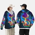 thumbnail image 4 of Fotbe Magic Mushrooms ,Fireflies Chaqueta con Protección Solar UPF 50+ para Hombre y Mujer, Camisa con Capucha y Bolsillos-Small, 4 of 7