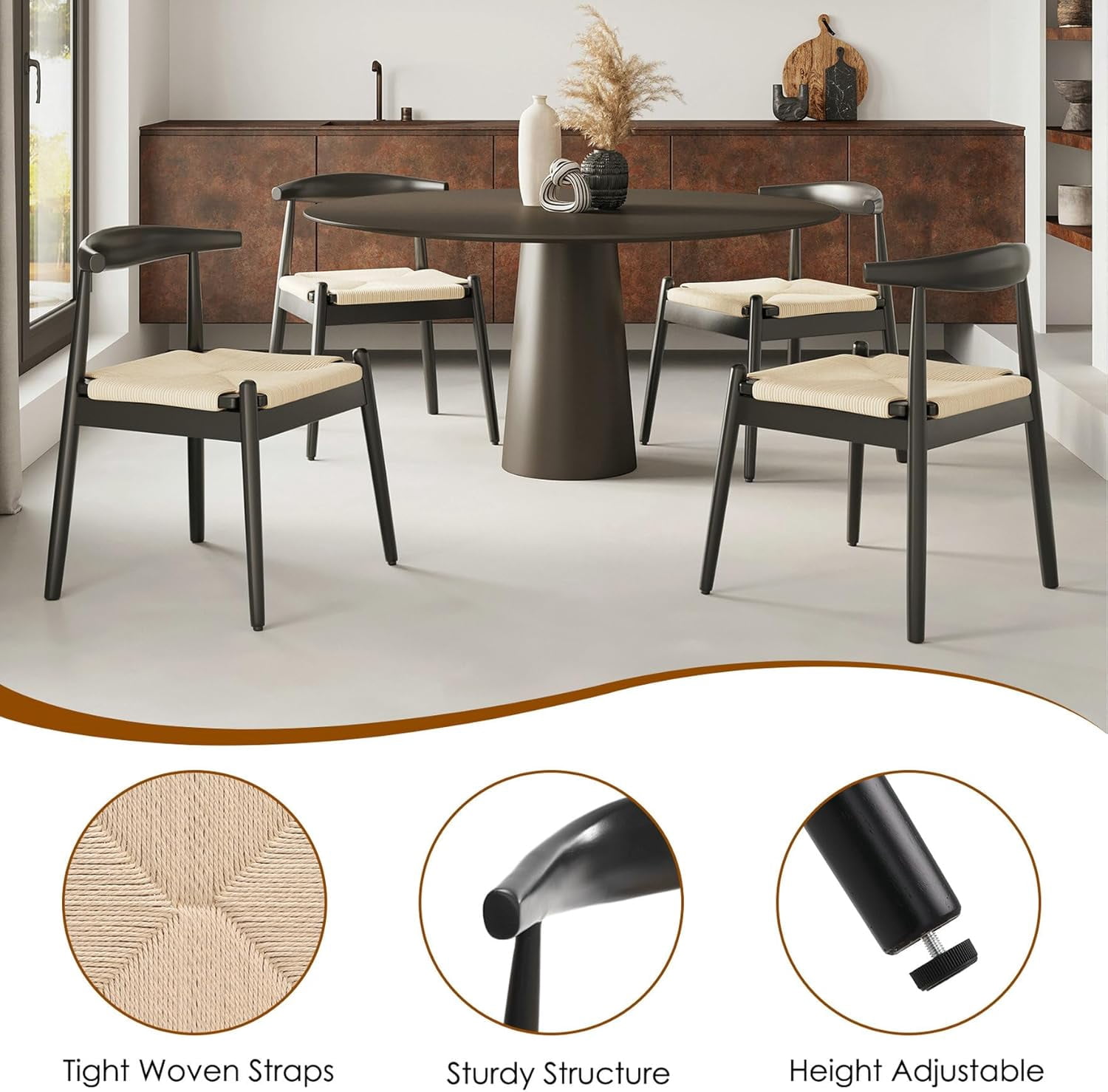 STARY Dining Chairs Set of 2, Mid Century Modern Kitchen & Dining Room Chairs for Dining Room,Dining Table Chairs with Solid Wood Legs