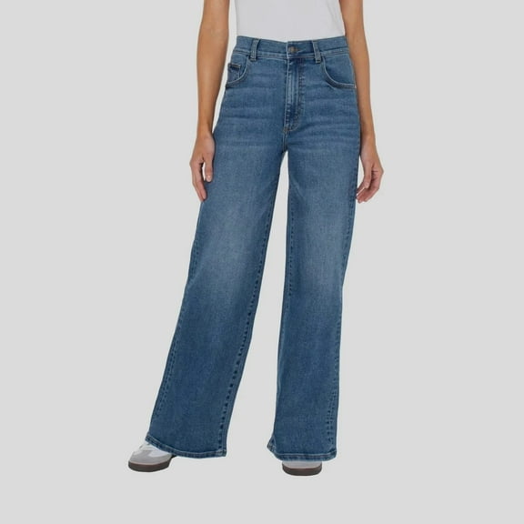 Well Worn Women's Wide Leg High Rise Jeans, Blue, Size 6/28