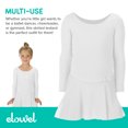 thumbnail image 2 of Elowel Girls Leotard Toddlers Long Sleeve Skirted Dress for Gymnastics Dance Ballet White Size 12-14, 2 of 7