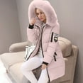 thumbnail image 2 of ZHOUCHANKIDS Women's Slim Fit Mid Length Winter Padded Jacket Down Alternative Insulated Plus Size Coat Pink M, 2 of 7